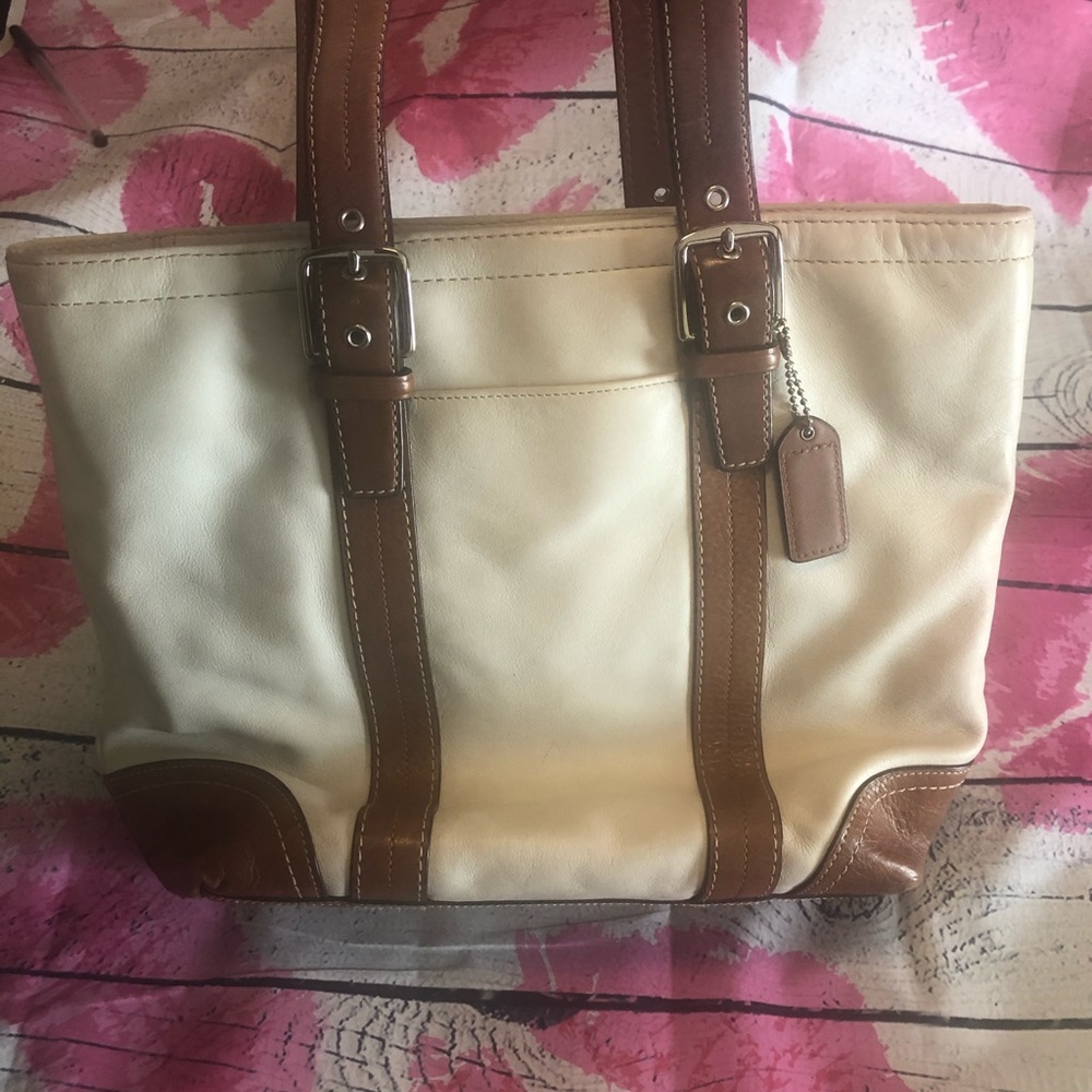 Coach leather weekend tote